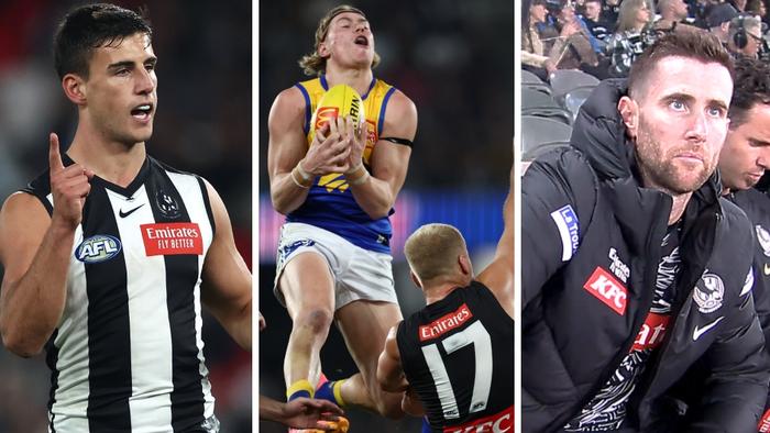 It's been an eventful first half between Collingwood and West Coast.