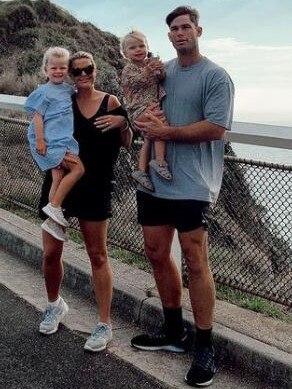 Tom and Emma Hawkins in holiday mode with their daughters.