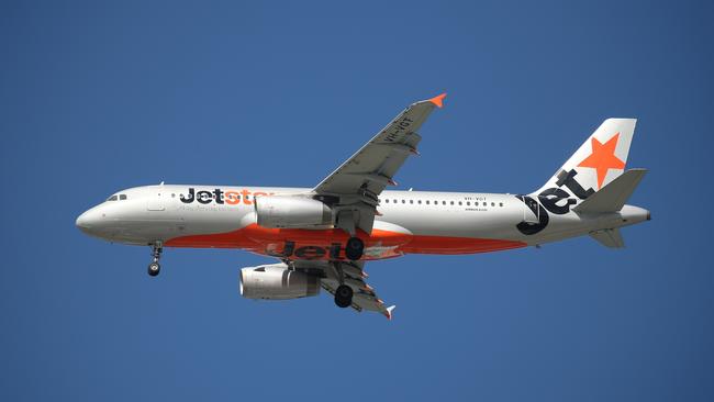 A Jetstar flight from Melbourne to Hobart returned to the Victorian capital as a precaution after a lightning strike. Picture: BRENDAN RADKE