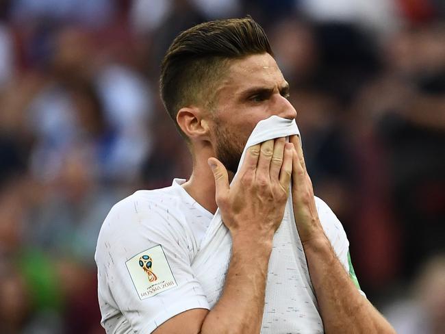 France's forward Olivier Giroud couldn’t get the attack going. Pic: Getty