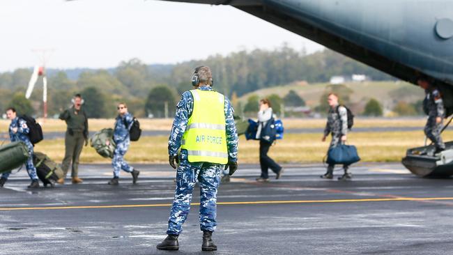 Australian Defence Force personnel arrive in Wynyard to provide specialist medical support to the Australian Medical Assistance Team at the North West Regional Hospital in Burnie. Picture: PATRICK GEE