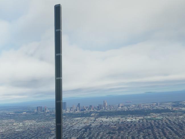 The new tower sticks out like a sore-thumb in Microsoft Flight Simulator 2020. Picture: Twitter