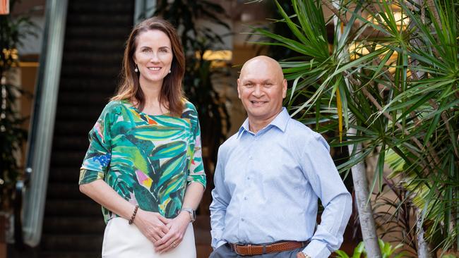 Mayoral candidate Amy Eden with Division 4 candidate Trevor Tim. Picture: Supplied