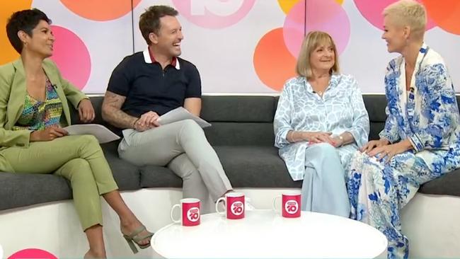 Ten's Studio 10 program with co-hosts Narelda Jacobs and Tristan MacManus and guests Denise Drysdale and Jessica Rowe. Source: Twitter.