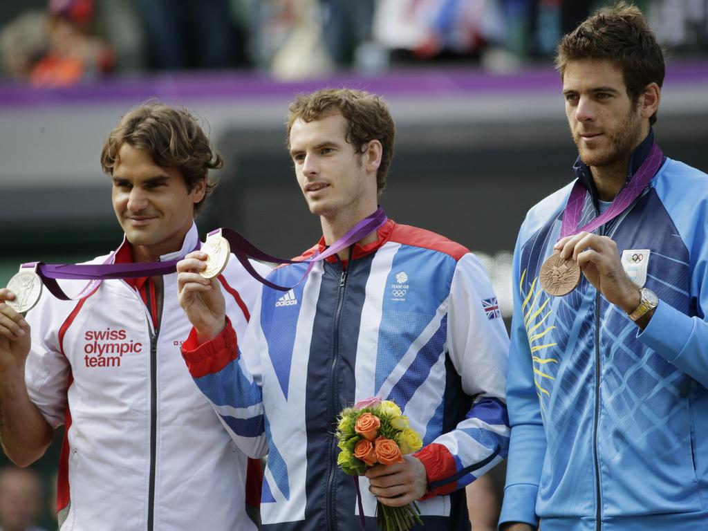 Juan Martin Del Potro with his bronze medal at the 2012 Olympics. He won silver in 2016. Picture: Paul Drinkwater/Getty Images