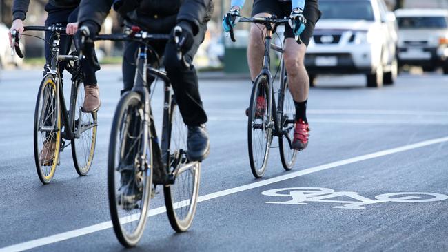 The female cyclist was struck in Fitzroy near the Capital City Trail. Picture: Andrew Tauber