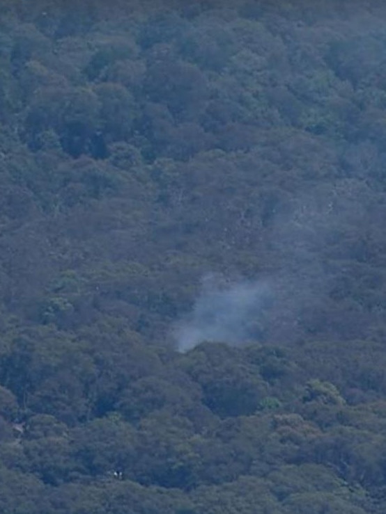 A plane has crashed and burst into flames. Picture: 7News