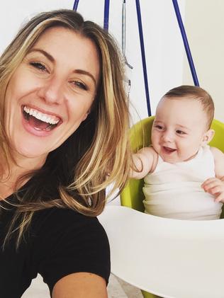 Former Channel Seven personality Talitha Cummins with son Oliver.