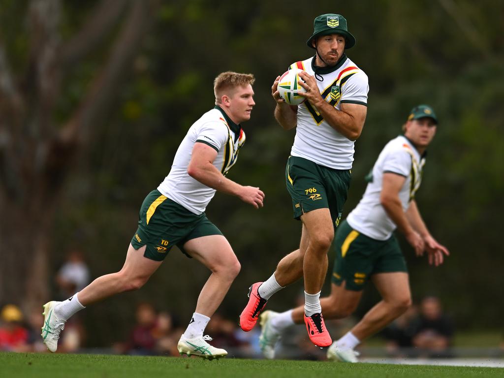 Ben Hunt trains during a Kangaroos training session ahead of the Pacific Championships. Picture: Getty Images