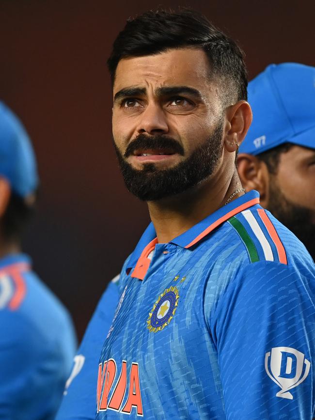 The entire Indian team was devastated. Photo by Gareth Copley/Getty Images.