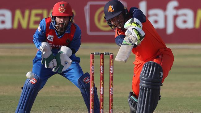 Scott Edwards in action for the Netherlands against Afghanistan.