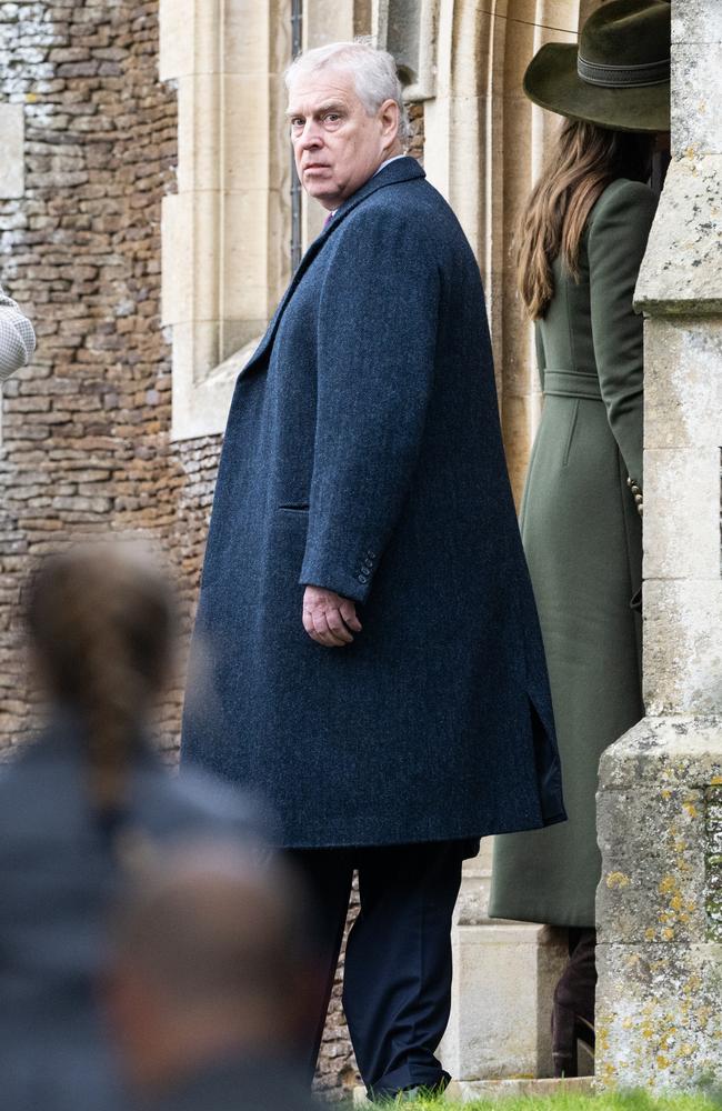 Prince Andrew, at last year’s Christmas Day service, is back in the royal fold. Picture: Samir Hussein/WireImage