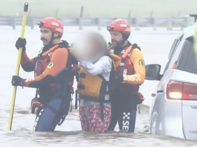 The SES is urging people to take care as heavy rains hit coastal NSW, which has already led to road closures and fast water rescues. picture : SES,