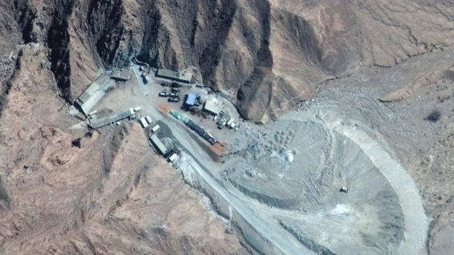 A satellite photo taken March 29 of the Chinese nuclear test site at Lop Nur. Picture: Maxar Technologies