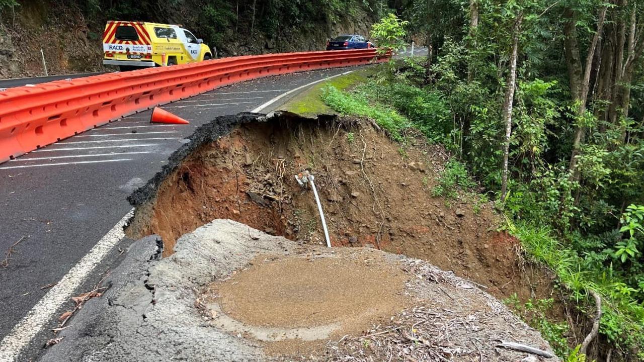 Landslides on the Kuranda Range Rd caused in the aftermath of Cyclone Jasper. Picture: Queensland Trucking