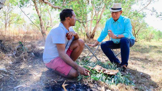 Jimmy Shu in Kakadu for Jimmy Shu’s Taste of the Territory. Picture: Glenn Campbell