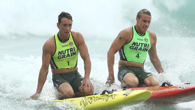 Ali Day paddling during a round of the Nutri-Grain ironman series.