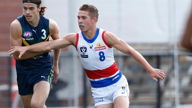 Charlie Clarke will make his AFL debut against Hawthorn on Sunday. Picture: Michael Willson / Getty Images