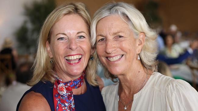 Angie Bell and Ros Franklin at the Magic Millions Polo and Showjumping at The Spit. Picture: Portia Large.