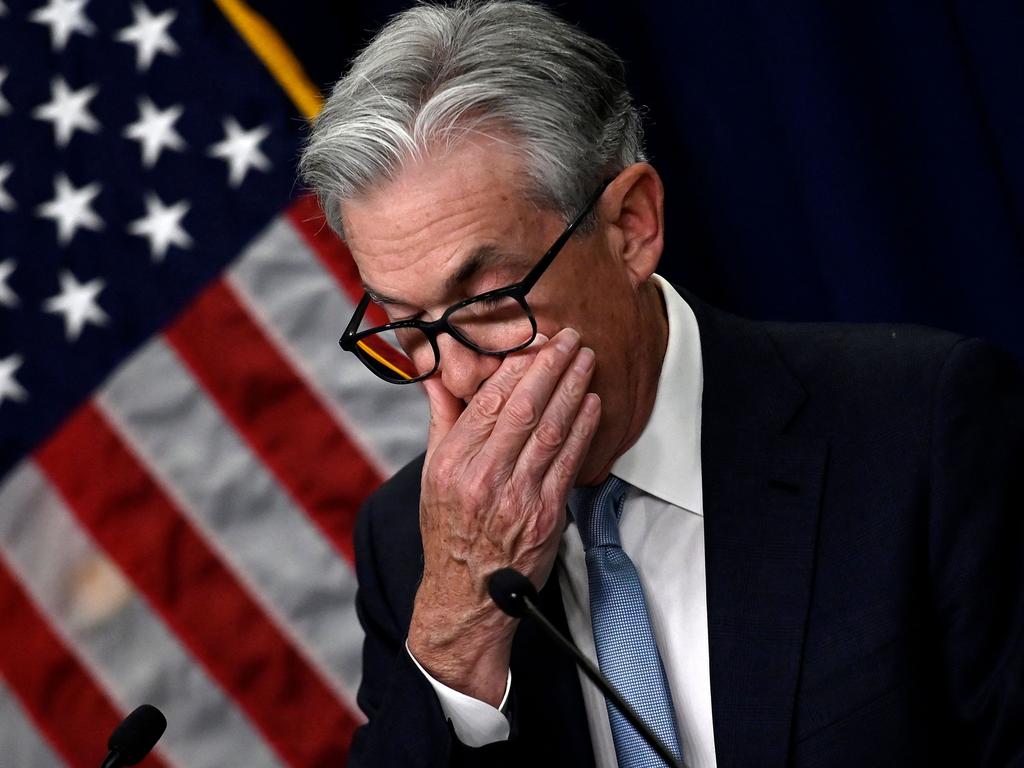 Federal Reserve chair Jerome Powell said more significant rate rises were on the way after announcing the nation's biggest increase since 1994. Picture: AFP