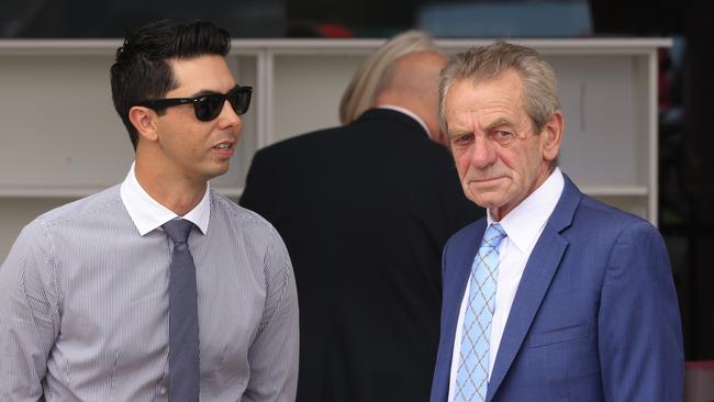 Trainers Gerald Ryan (right) and Sterling Alexiou can end the day at Gosford with a winner in Extraweird. Picture: Getty Images