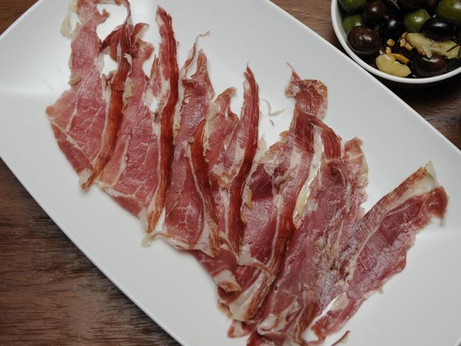 Jamon Iberico de Bellota Acorn, a Spanish cured ham.