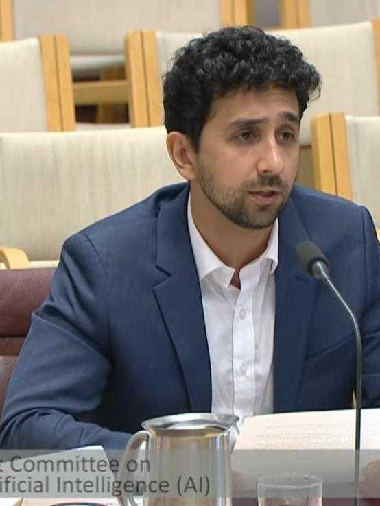 Harmony Intelligence co-founder Soroush Pour appears before a Senate Committee into AI adoption.