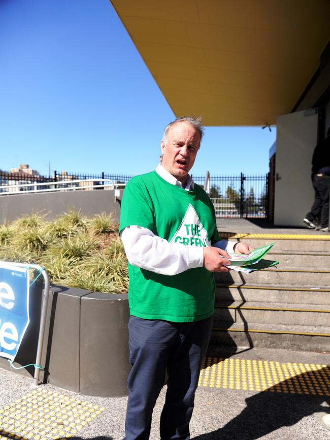 Murray Matson at Coogee Oval’s voting booth.