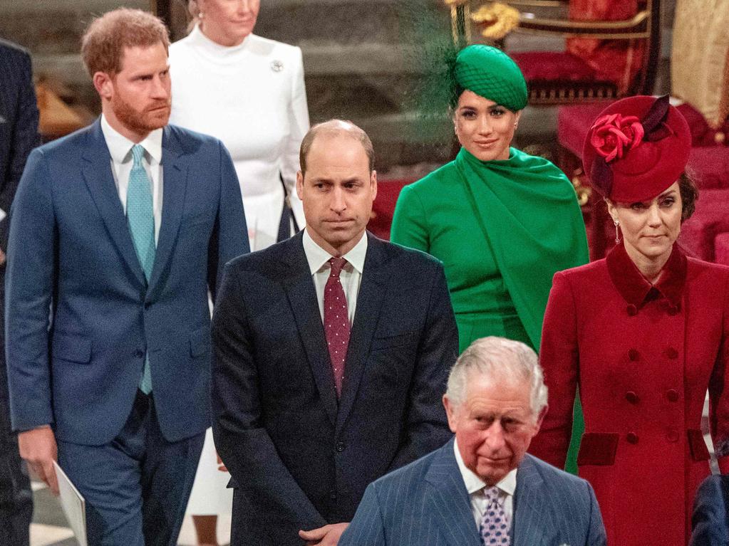 The last time the Sussexes were photographed with the rest of the royals and you could almost cut the tension with a knife. Picture: Phil Harris/AFP