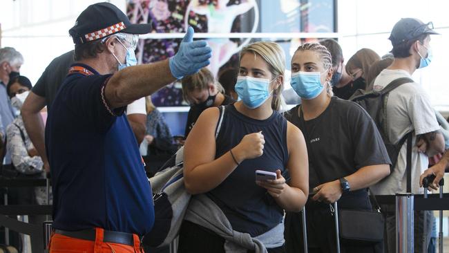 Jacqui Vrettis from Glenelg and Christin Foundas from Richmond arrive in Adelaide from Perth on Monday. Picture: Emma Brasier