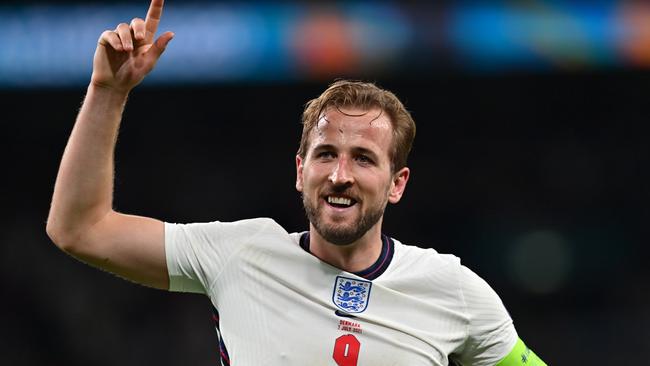 Harry Kane celebrates victory after his extra-time goal. Picture: Getty Images.