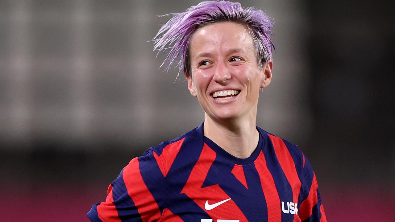 Rapinoe, otherwise known as “the woman with the purple hair”, scored two goals. Mr Trump reckons she “played terribly”. Picture: Getty Images