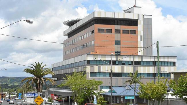 A woman remains in custody over an alleged violent incident during which a wardsman was stabbed with a syringe at Lismore Base Hospital. Picture: Marc Stapelberg