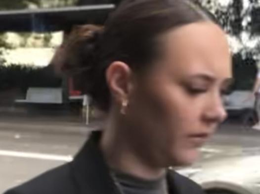 Mia Ellis, 19, of Mona Vale, outside Manly Local Court on Wednesday, February 26, 2025, where she is facing several charges of supplying a prohibited drug and one count of knowingly deal with the property proceeds of crime.