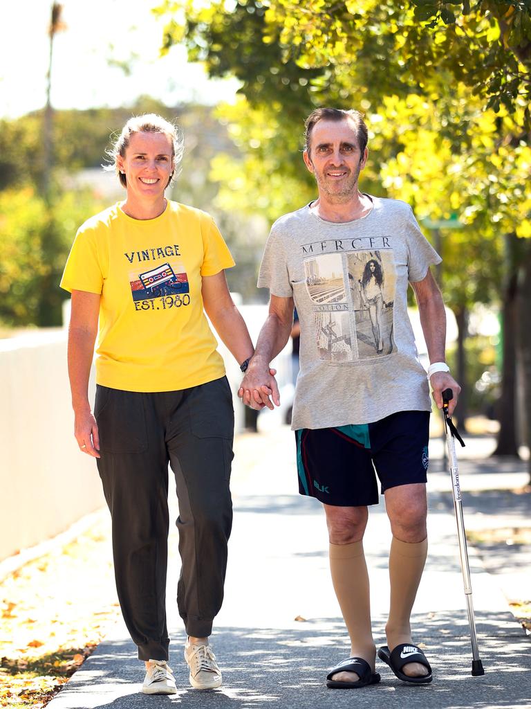 Sam and Mark Briggs hope to be heading home this week. Picture: Zak Simmonds