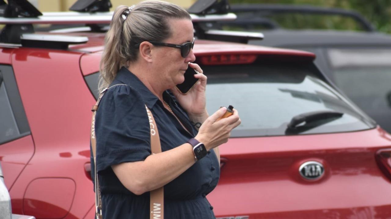 Hannah Rachel Evans leaving the Mackay Magistrate's court on Thursday, May 29 after pleading guilty to committing fraud over two years while she was the finance officer at Fitzgerald State School.
