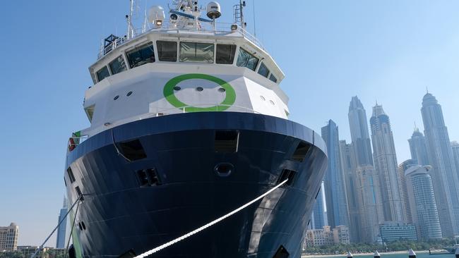 Andrew Forrest's hydrogen-powered ship, Green Pioneer – the world’s first ship powered by ammonia and green hydrogen. Picture: Jacquelin Magnay
