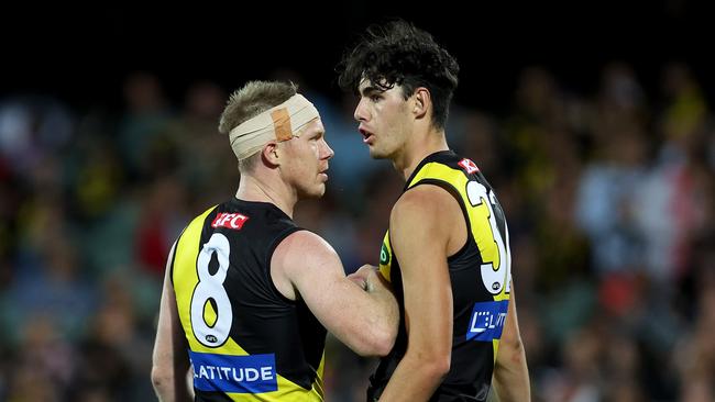 The Tigers discovered Samson Ryan on YouTube. (Photo by James Elsby/AFL Photos via Getty Images)