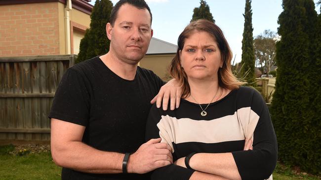 A Berwick couple Shaun and Melinda Butler are among the Melburnians terrorised by members of the Apex gang. Picture: Chris Eastman