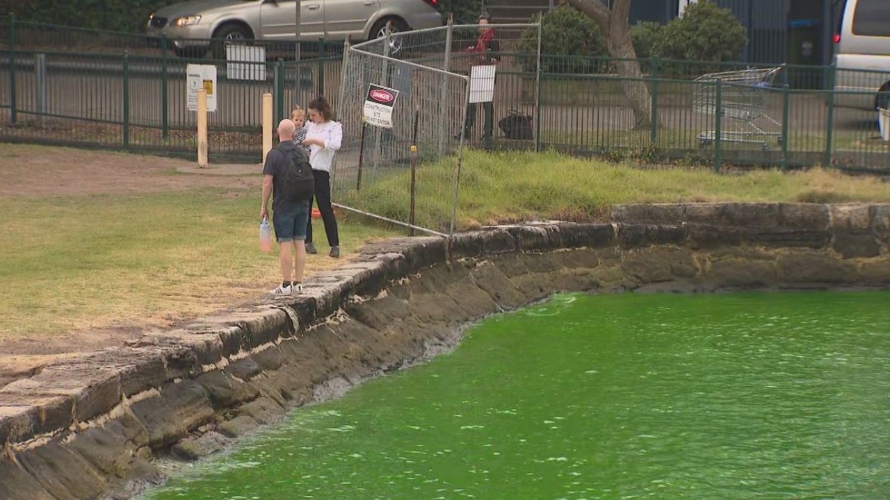 The fire service says the hair-raising hue is not toxic. Picture: Channel 9