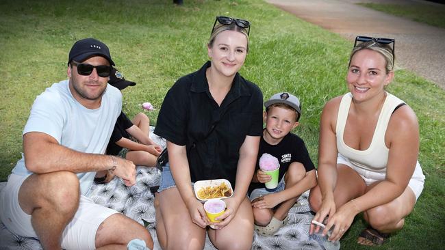 KC, Alyha, Beau and Madi at Picnic by the Lake, Kawana. Picture: Patrick Woods.