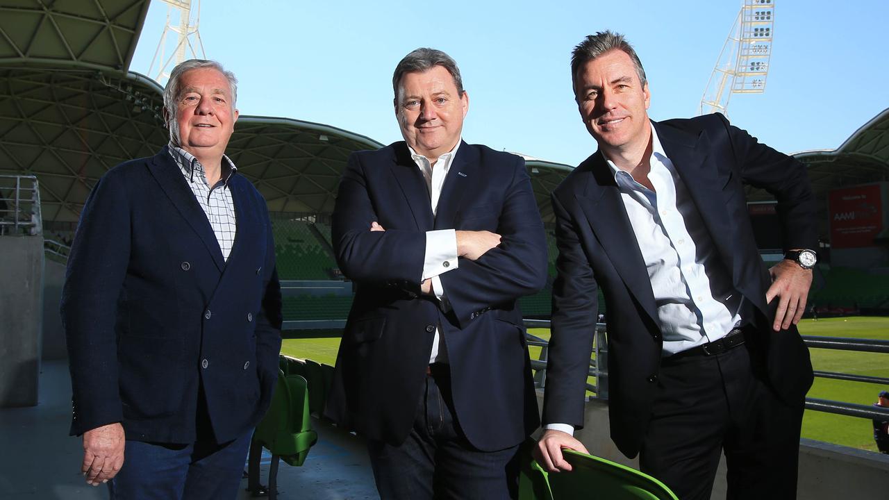 Melbourne Storm owners Gerry Ryan, Bart Campbell and Matt Tripp.