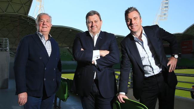 Melbourne Storm owners Gerry Ryan, Bart Campbell and Matt Tripp.