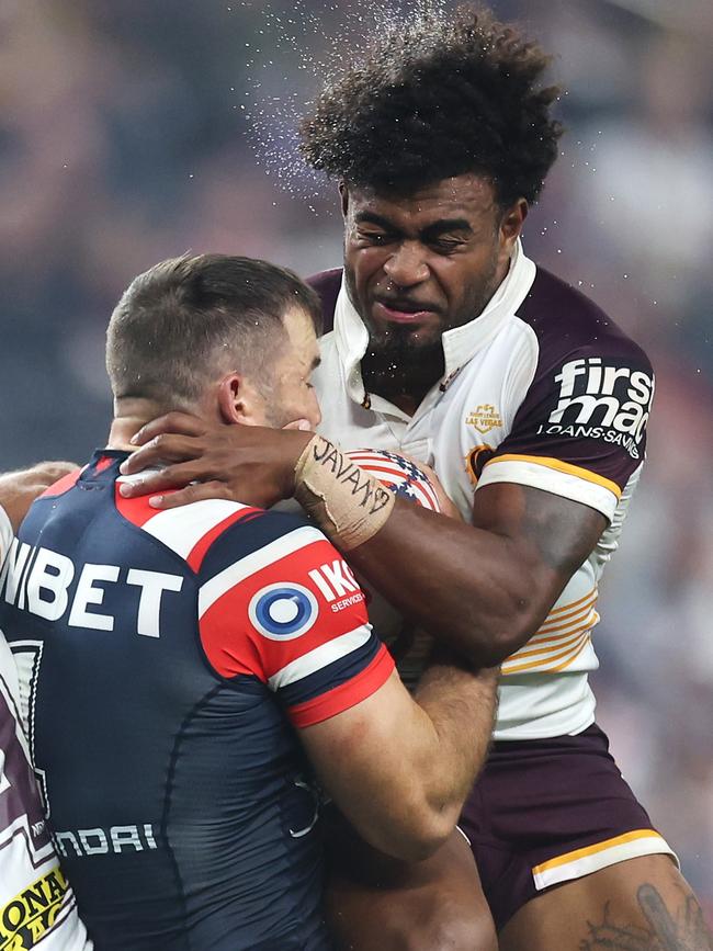 Ezra Mam became engulfed in a racism scandal during the match in Las Vegas. Picture: Ezra Shaw/Getty Images