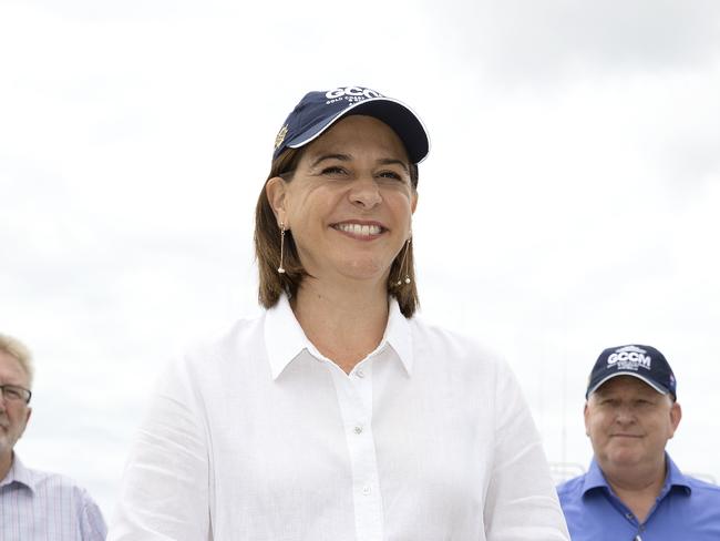 Gold Coast AUSTRALIA - NewsWire Photos October 23, 2020: Queensland opposition LNP leader Deb Frecklington visits Gold Coast City Marina to announce $20M funding for a ÃGold Coast super yacht maintenance facility hub.Ã : NCA NewsWire / Sarah Marshall