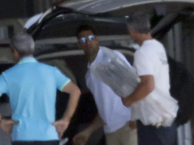 Novak Djokovic arrived at Essendon Airport on a private jet.