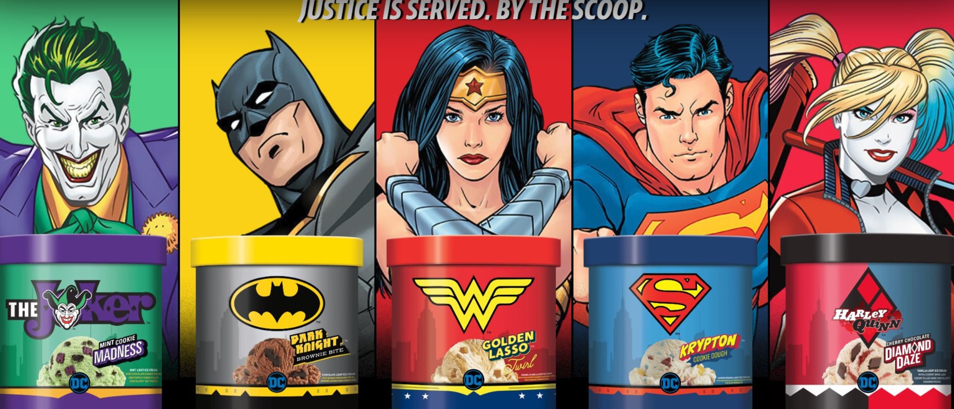 DC Comics superhero and villain ice cream