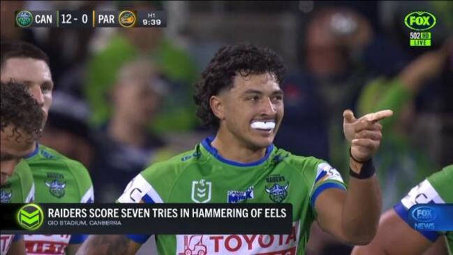 Raiders run riot over Eels in Canberra