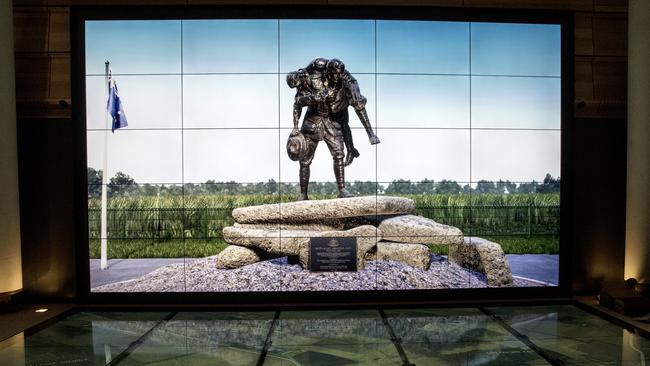 Interactive screens inside the galleries at Sir John Monash Centre on the site of the Australian Memorial outside Villers-Bretonneux. (Pic: Ella Pellegrini)