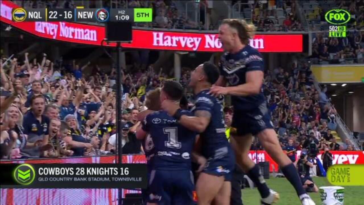 Cowboys runaway late to KO Knights